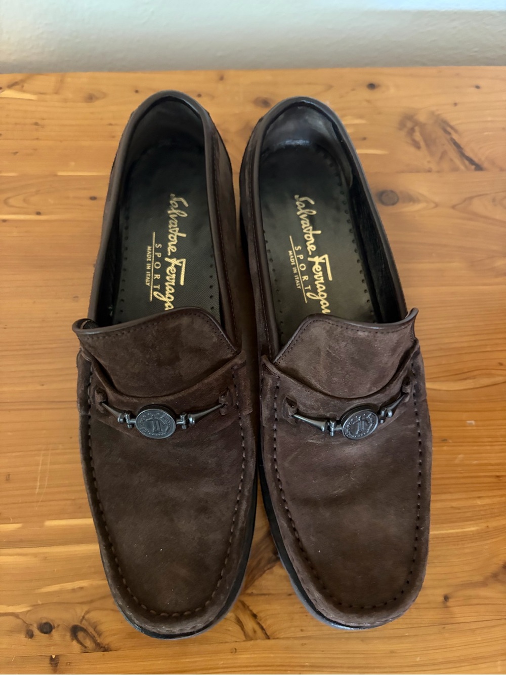 Salvatore Ferragamo Brown Suede Loafers